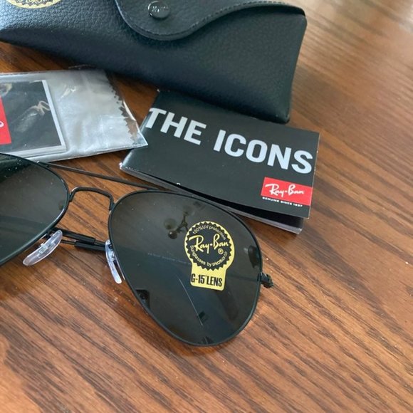 Ray-Ban Sunglasses RB3025 Aviator Black - Picture 2 of 6